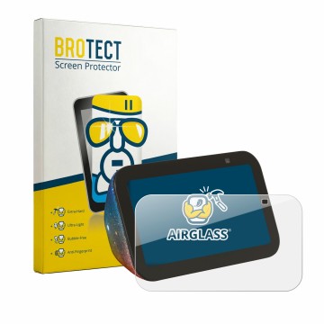 Parte frontale di una confezione del prodotto con il logo del marchio BROTECT. Accanto è raffigurato il dispositivo Amazon Ech