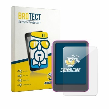 Vorderseite einer Produktverpackung mit dem Markenlogo BROTECT. Daneben ist das Gerät Amazon Kindle Kids 2026 mit dem zugehöri