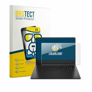 Vorderseite einer Produktverpackung mit dem Markenlogo BROTECT. Daneben ist das Gerät HP Omen 17-db1351ng mit dem zugehörigen 