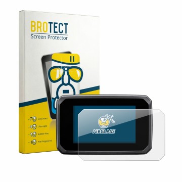 Front side of a product packaging with the brand logo BROTECT. Next to it is the device Honda CB1000F 2026 shown with the corr