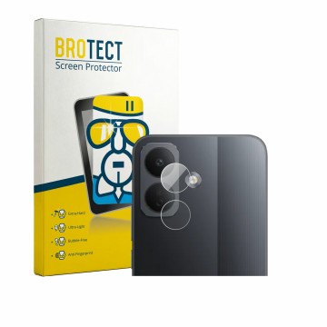 Front side of a product packaging with the brand logo BROTECT. Next to it is the device Xiaomi Poco X8 (ONLY Camera Lens) show
