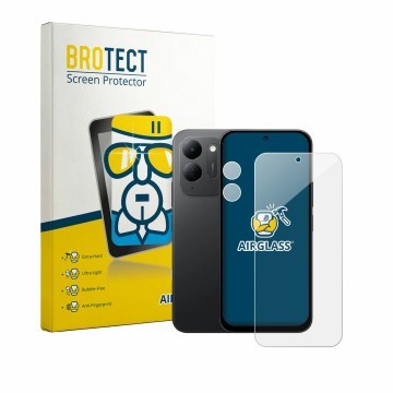 Parte frontal de un envase de producto con el logotipo de la marca BROTECT. Al lado se muestra el dispositivo Xiaomi Poco C95 