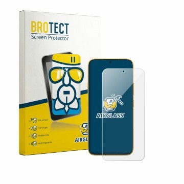 Parte frontal de un envase de producto con el logotipo de la marca BROTECT. Al lado se muestra el dispositivo Honor Magic 9 Su