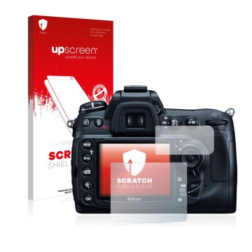 Front side of a product packaging with the brand logo upscreen. Next to it is the device Nikon D300 shown with the correspondi