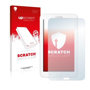 Front side of a product packaging with the brand logo upscreen. Next to it is the device Samsung Galaxy Tab 3 7.0 Lite shown w