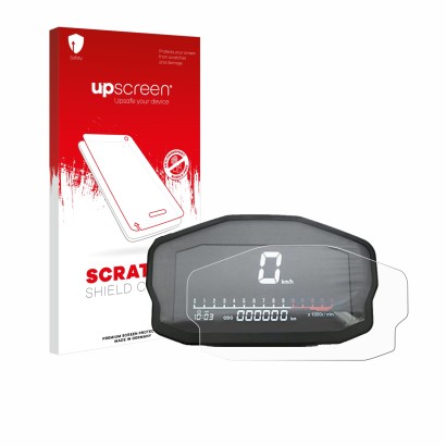 Front side of a product packaging with the brand logo upscreen. Next to it is the device Ducati Panigale 1199 Speedometer disp