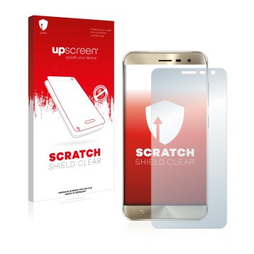 Face avant d’un emballage produit avec le logo de la marque upscreen. À côté, l’appareil ASUS ZenFone 3 ZE552KL est représenté