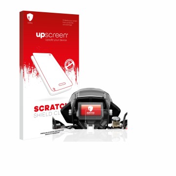 Parte frontale di una confezione del prodotto con il logo del marchio upscreen. Accanto è raffigurato il dispositivo KTM 1290 