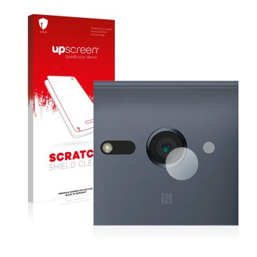 Vorderseite einer Produktverpackung mit dem Markenlogo upscreen. Daneben ist das Gerät Sony Xperia XZ2 Compact (NUR Kameraschu