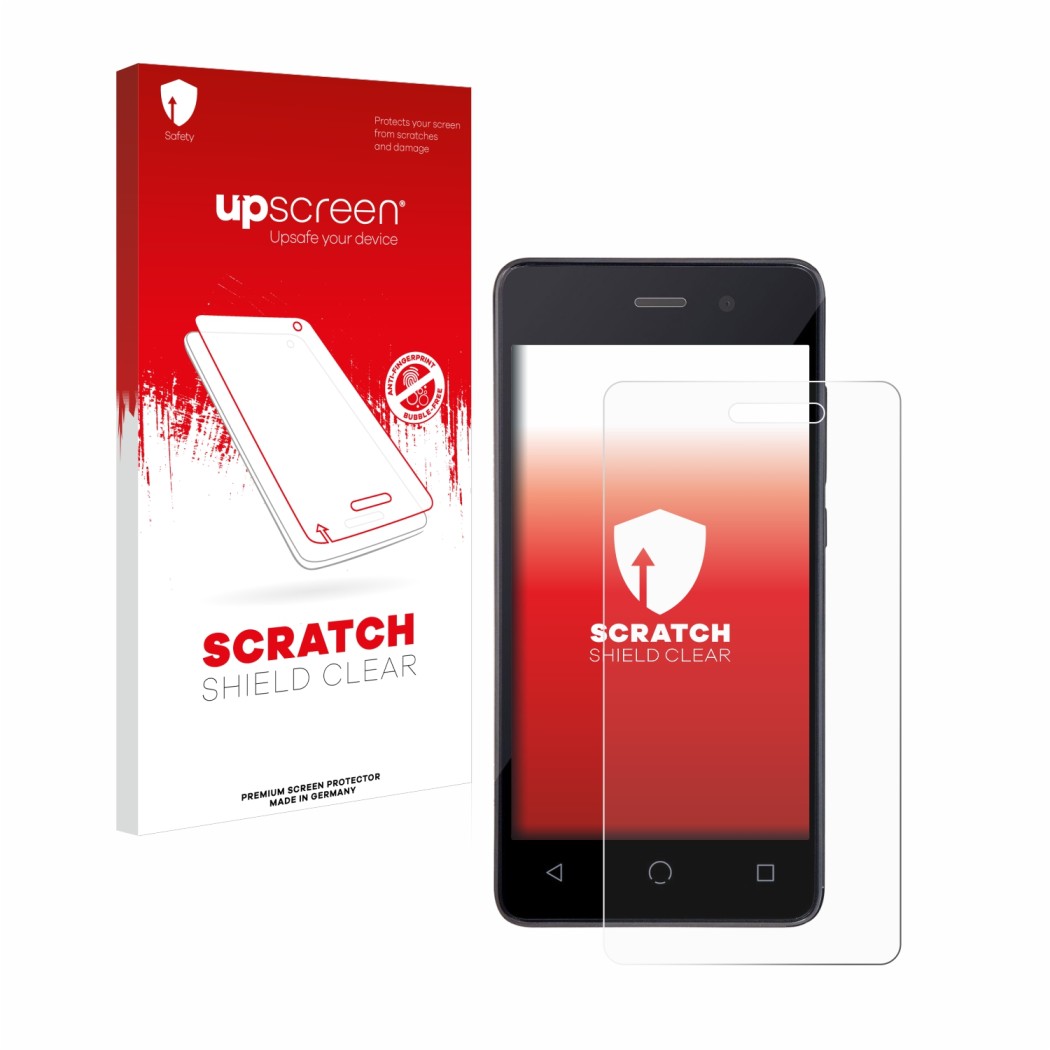 Face avant d’un emballage produit avec le logo de la marque upscreen. À côté, l’appareil Omnipod Dash est représenté avec la p