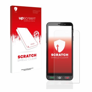 Parte frontale di una confezione del prodotto con il logo del marchio upscreen. Accanto è raffigurato il dispositivo Brondi Am