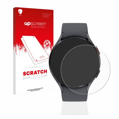 Front side of a product packaging with the brand logo upscreen. Next to it is the device Samsung Galaxy Watch 5 (44mm) shown w