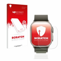 Front side of a product packaging with the brand logo upscreen. Next to it is the device Apple Watch Ultra (49 mm) shown with 