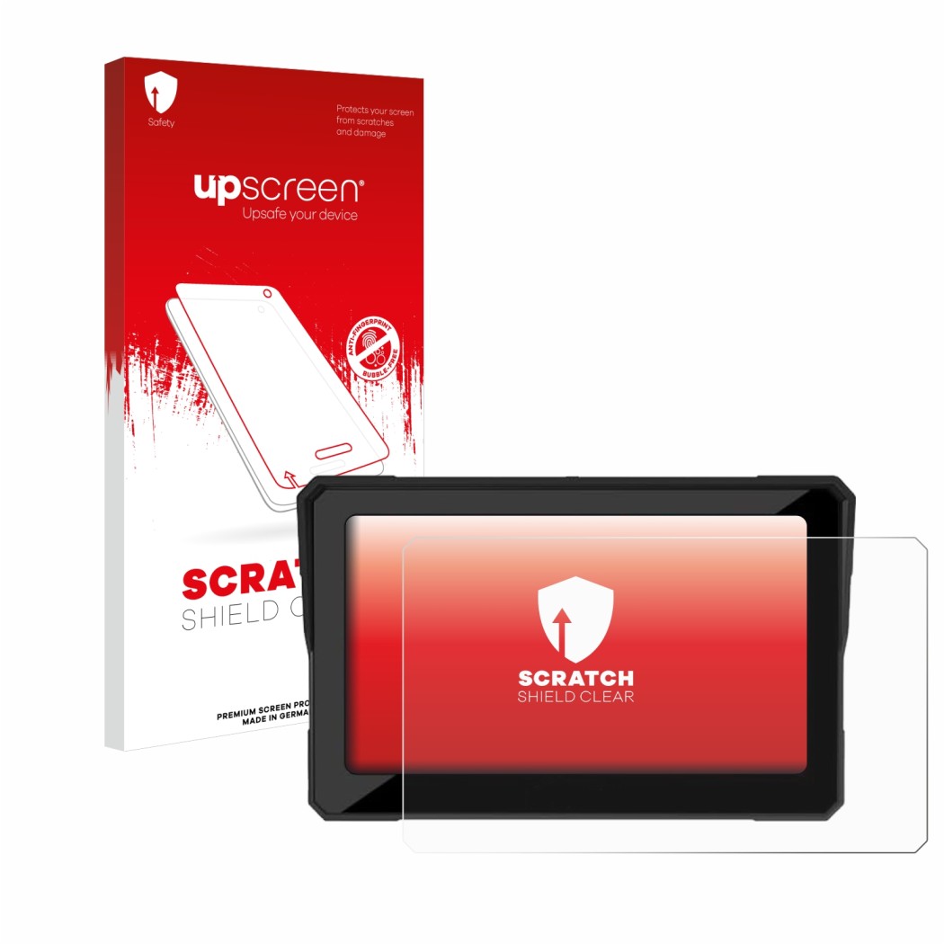 Front side of a product packaging with the brand logo upscreen. Next to it is the device Carpuride W702 7