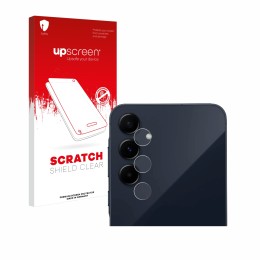 Parte frontale di una confezione del prodotto con il logo del marchio upscreen. Accanto è raffigurato il dispositivo Samsung G