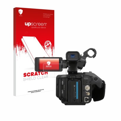 Front side of a product packaging with the brand logo upscreen. Next to it is the device Sony PXW-Z200 shown with the correspo