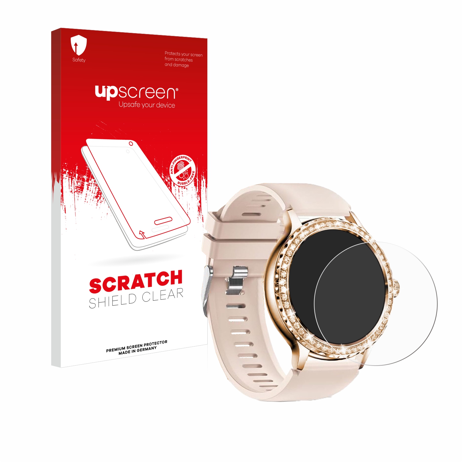 Upscreen Hybrid Glass Pellicola Protettiva Per Bebinca Smartwatch – Durezza 9H, Anti-Impronta