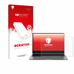 Face avant d’un emballage produit avec le logo de la marque upscreen. À côté, l’appareil Samsung Galaxy Book5 360 15.6