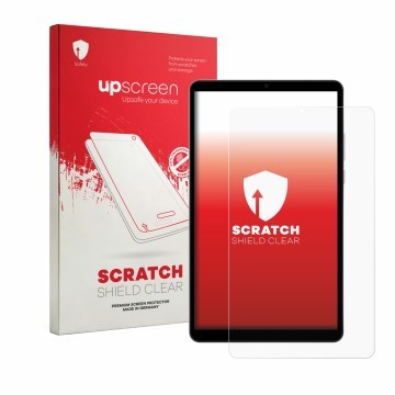 Vorderseite einer Produktverpackung mit dem Markenlogo upscreen. Daneben ist das Gerät Honor Pad X7 mit dem zugehörigen Displa