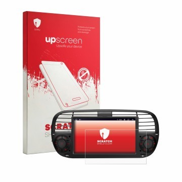 Face avant d’un emballage produit avec le logo de la marque upscreen. À côté, l’appareil Xtrons IA7250FLBS est représenté avec