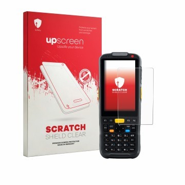 Front side of a product packaging with the brand logo upscreen. Next to it is the device Newland PT60 Narvalo shown with the c