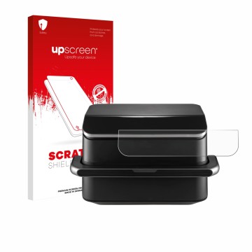 Face avant d’un emballage produit avec le logo de la marque upscreen. À côté, l’appareil Cosori CAF-TF101S est représenté avec