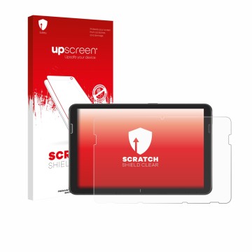 Front side of a product packaging with the brand logo upscreen. Next to it is the device Zebra ET401 10.1