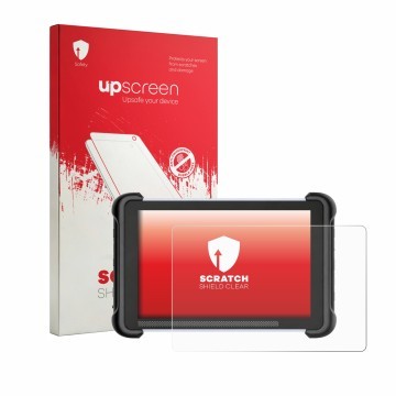 Vorderseite einer Produktverpackung mit dem Markenlogo upscreen. Daneben ist das Gerät MUCAR 892BT mit dem zugehörigen Display