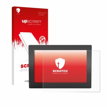 Parte frontale di una confezione del prodotto con il logo del marchio upscreen. Accanto è raffigurato il dispositivo WAGO Web 