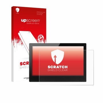 Parte frontal de un envase de producto con el logotipo de la marca upscreen. Al lado se muestra el dispositivo ADS-TEC Industr