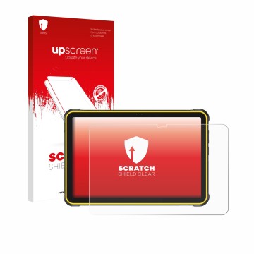 Front side of a product packaging with the brand logo upscreen. Next to it is the device Ulefone RugKing Pad 2 Pro shown with 