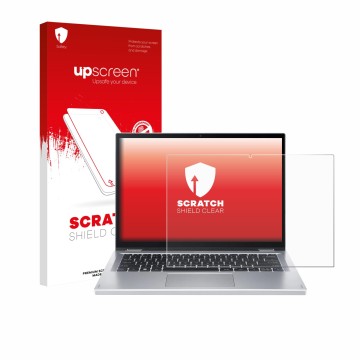 Parte frontale di una confezione del prodotto con il logo del marchio upscreen. Accanto è raffigurato il dispositivo Acer Aspi