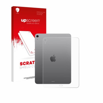 Parte frontale di una confezione del prodotto con il logo del marchio upscreen. Accanto è raffigurato il dispositivo Apple iPa