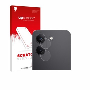 Parte frontale di una confezione del prodotto con il logo del marchio upscreen. Accanto è raffigurato il dispositivo Xiaomi Po