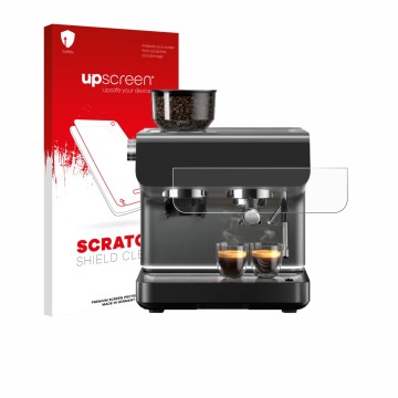 Face avant d’un emballage produit avec le logo de la marque upscreen. À côté, l’appareil WMF Espresso Pro est représenté avec 