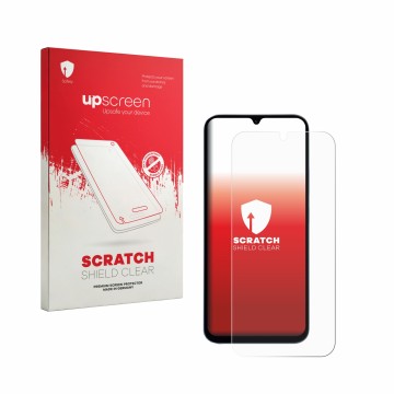 Parte frontale di una confezione del prodotto con il logo del marchio upscreen. Accanto è raffigurato il dispositivo Xiaomi Re