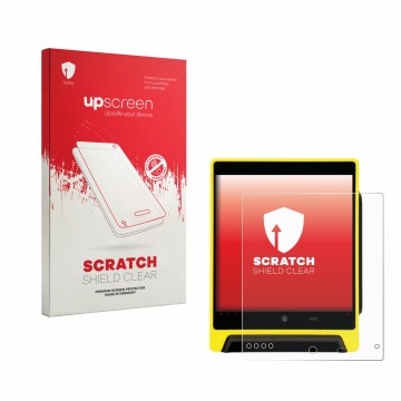 Vorderseite einer Produktverpackung mit dem Markenlogo upscreen. Daneben ist das Gerät Nayax VPOS Media 4 mit dem zugehörigen 