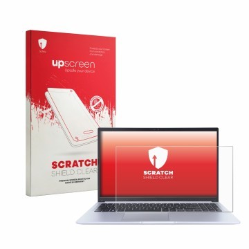 Parte frontale di una confezione del prodotto con il logo del marchio upscreen. Accanto è raffigurato il dispositivo ASUS Vivo