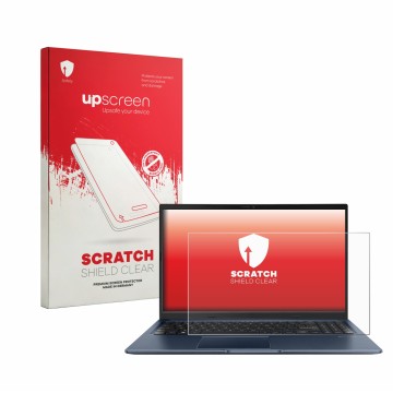 Parte frontale di una confezione del prodotto con il logo del marchio upscreen. Accanto è raffigurato il dispositivo ASUS Vivo