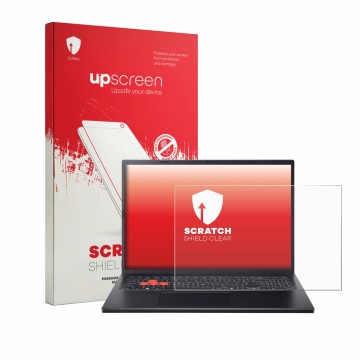 Vorderseite einer Produktverpackung mit dem Markenlogo upscreen. Daneben ist das Gerät Acer Nitro Lite 16 NL16-71G mit dem zug