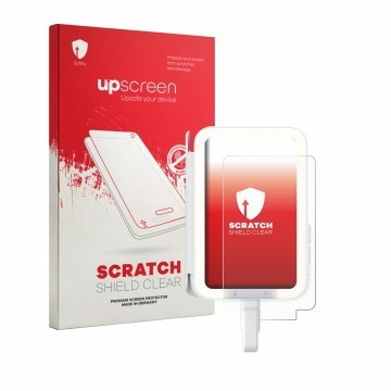 Face avant d’un emballage produit avec le logo de la marque upscreen. À côté, l’appareil Insta360 Snap est représenté avec la 