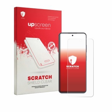 Vorderseite einer Produktverpackung mit dem Markenlogo upscreen. Daneben ist das Gerät Realme C73 mit dem zugehörigen Displays