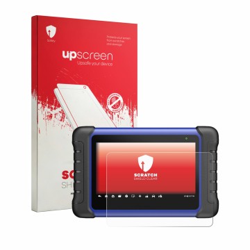 Front side of a product packaging with the brand logo upscreen. Next to it is the device Autel MaxiIM IM508S shown with the co