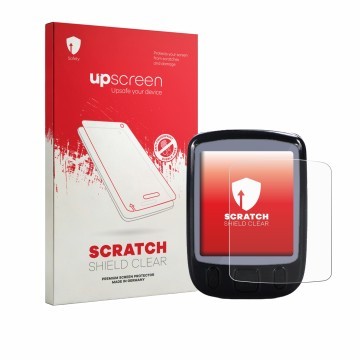 Face avant d’un emballage produit avec le logo de la marque upscreen. À côté, l’appareil Fravsiu Bike Computer est représenté 