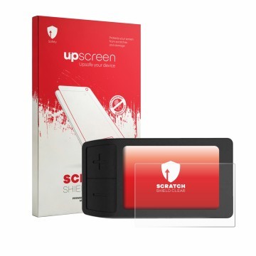 Parte frontale di una confezione del prodotto con il logo del marchio upscreen. Accanto è raffigurato il dispositivo Gdfnmogo 