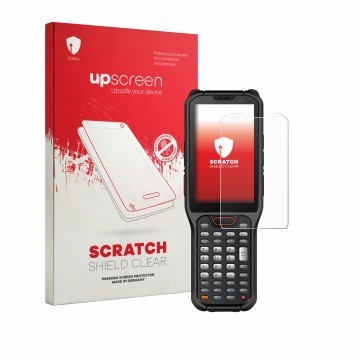 Parte frontale di una confezione del prodotto con il logo del marchio upscreen. Accanto è raffigurato il dispositivo Urovo RT4
