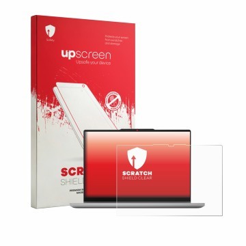 Parte frontale di una confezione del prodotto con il logo del marchio upscreen. Accanto è raffigurato il dispositivo Lenovo Id