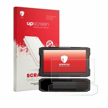 Parte frontale di una confezione del prodotto con il logo del marchio upscreen. Accanto è raffigurato il dispositivo Honda NT 