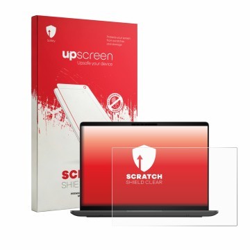 Vorderseite einer Produktverpackung mit dem Markenlogo upscreen. Daneben ist das Gerät Dell Pro 5 Series 14 P514260 mit dem zu