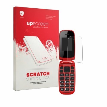 Vorderseite einer Produktverpackung mit dem Markenlogo upscreen. Daneben ist das Gerät Chakeyake R341 mit dem zugehörigen Disp